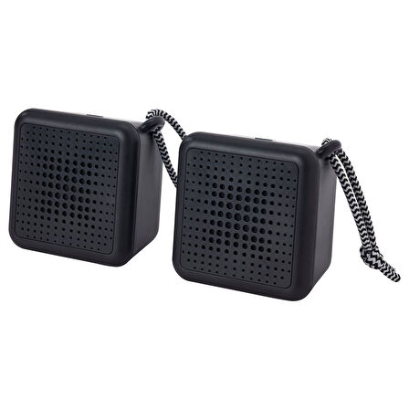 Taşınabilir bluetooth hoparlör, siyah, 2 adet, su geçirmez