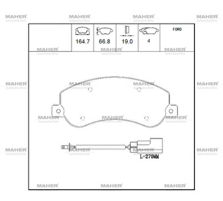 FREN BALATA TRANSIT 5347 2006-2014 / AMAROK 2010 ARKADAN İTİŞLİ ÖN FİŞLİ 6C112K021AB