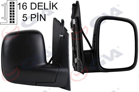 DIŞ DİKİZ AYNASI SAĞ CADDY 2004 ELEKTRİKLİ ISITMALI KONVEKS 5 FİŞ VM-375EHR 2K1857508A9B9