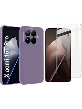 Xiaomi Mi 15T Pro ile Uyumlu Kılıf Esnek Premium Telefon Kılıfı ve Temperli Cam Ekran Koruyucu