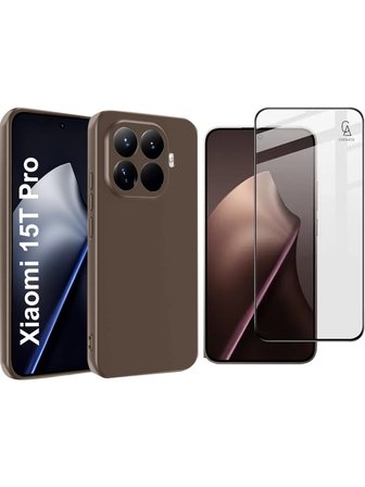 Xiaomi Mi 15T Pro ile Uyumlu Esnek Premium Telefon Kılıfı ve 5D Ekranı Tam Kaplar Cam Ekran Koruyucu