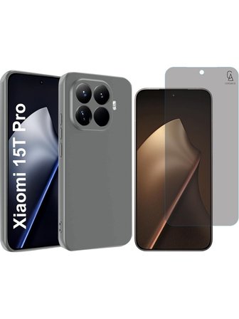 Xiaomi Mi 15T Pro Uyumlu Premium Telefon Kılıfı ve Hayalet Privacy Tam Kaplayan Cam Ekran Koruyucu