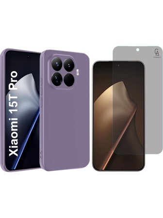 Xiaomi Mi 15T Pro Uyumlu Premium Telefon Kılıfı ve Hayalet Privacy Tam Kaplayan Cam Ekran Koruyucu