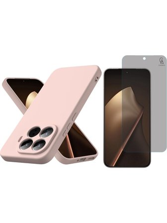 Xiaomi Mi 15T Pro Uyumlu Içi Kadife Lansman Kılıf ve Hayalet Privacy Tam Kaplayan Cam Ekran Koruyucu