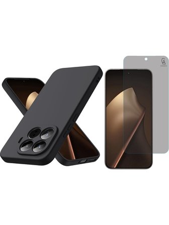 Xiaomi Mi 15T Pro Uyumlu Içi Kadife Lansman Kılıf ve Hayalet Privacy Tam Kaplayan Cam Ekran Koruyucu