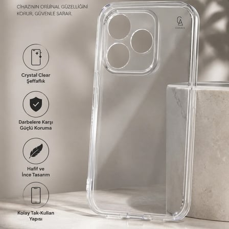 Honor 600 Lite ile Uyumlu Kılıf Şeffaf Esnek Silikon Telefon Kılıfı Kapak