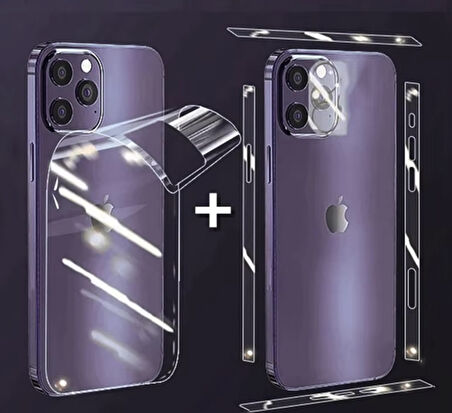 İphone 15 pro yan arka kaplama nano hydrojel film çizilmez darbe emici kaplama