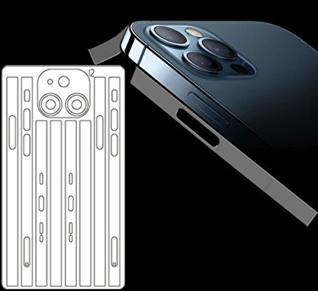 İphone 15 pro yan arka kaplama nano hydrojel film çizilmez darbe emici kaplama
