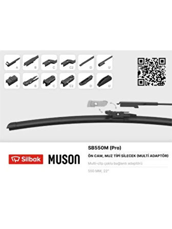 SILECEK SUPURGESI MUZ TIPI GRAFITLI 550mm 6 APARATLI