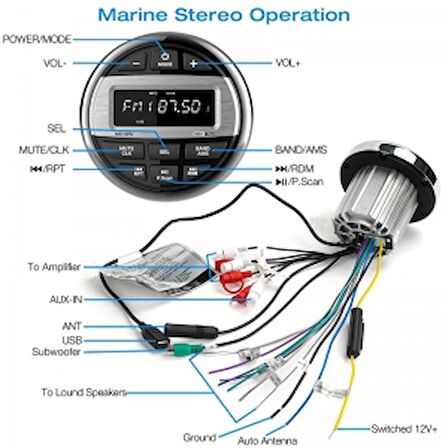 The Cape Radyo/Usb müzik çalar 12V DC
