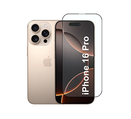 Apple iPhone 16 Pro ile Uyumlu Ekran Koruyucu Şeffaf Temperli Kırılmaz Cam Ekran Koruyucu