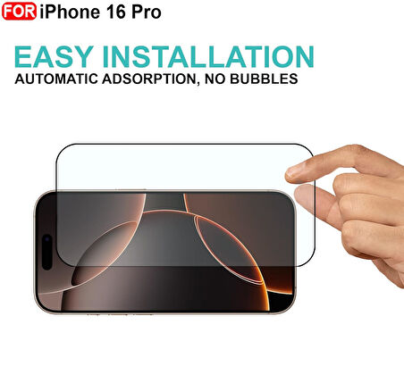 Apple iPhone 16 Pro ile Uyumlu Ekran Koruyucu Şeffaf Temperli Kırılmaz Cam Ekran Koruyucu