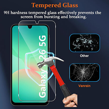 Samsung Galaxy A26 ile Uyumlu Ekran Koruyucu Şeffaf Temperli Kırılmaz Cam Ekran Koruyucu