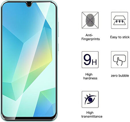 Samsung Galaxy A26 ile Uyumlu Ekran Koruyucu Şeffaf Temperli Kırılmaz Cam Ekran Koruyucu