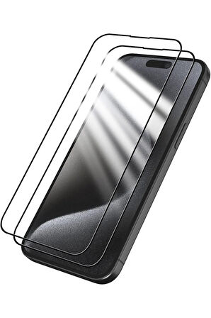 Apple iPhone 16 ile Uyumlu Ekran Koruyucu Şeffaf Temperli Kırılmaz Cam Ekran Koruyucu 2 Adet
