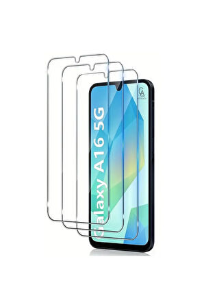Samsung Galaxy A16 ile Uyumlu Ekran Koruyucu Şeffaf Temperli Kırılmaz Cam Ekran Koruyucu 3 Adet
