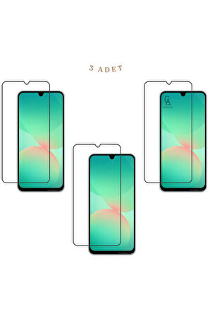 Samsung Galaxy A26 ile Uyumlu Ekran Koruyucu Şeffaf Temperli Kırılmaz Cam Ekran Koruyucu 3 Adet