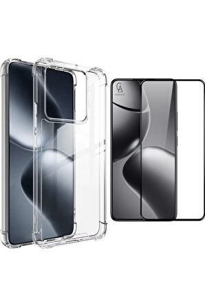 Xiaomi Mi 14T Uyumlu Köşe Dolgulu Anti Shock Telefon Kılıfı ve 5d Kırılmaz Cam Ekran Koruyucu