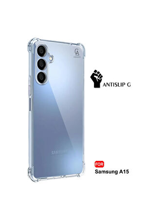 Samsung Galaxy A15 Uyumlu Köşe Dolgulu Anti Shock Telefon Kılıfı ve 5d Kırılmaz Cam Ekran Koruyucu