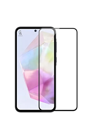 Samsung Galaxy A35 Uyumlu Köşe Dolgulu Anti Shock Telefon Kılıfı ve 5d Kırılmaz Cam Ekran Koruyucu