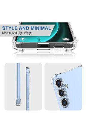 Samsung Galaxy A25 Uyumlu Köşe Dolgulu Anti Shock Telefon Kılıfı ve 5d Kırılmaz Cam Ekran Koruyucu