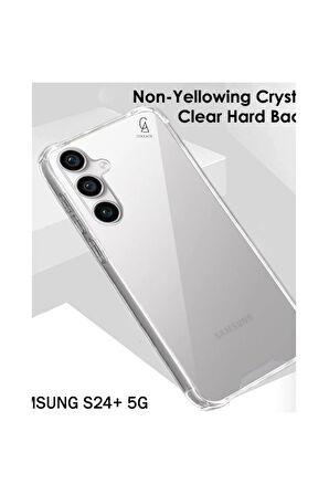 Samsung Galaxy S24 Plus Uyumlu Köşe Dolgulu Anti Shock Telefon Kılıfı ve Kırılmaz Cam Ekran Koruyucu