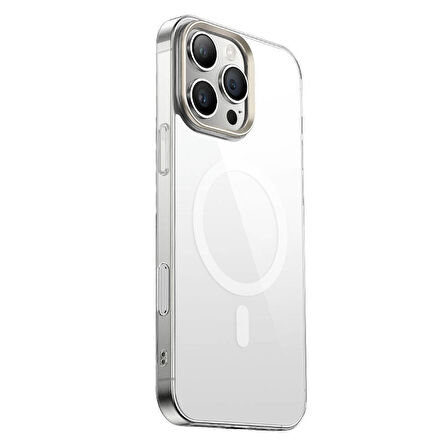 Apple iPhone 16 Pro Max Uyumlu Kılıf Sert PC Magsafe Yükseltilmiş Kamera Korumalı Şeffaf Kılıf