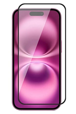 Apple iPhone 16 Plus ile Uyumlu Şeffaf Ekranı Tam Kaplayan 5d Cam Kırılmaz Cam Ekran Koruyucu