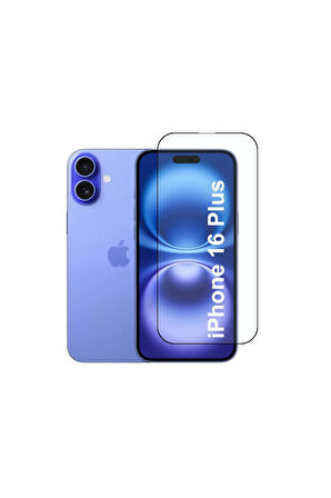 Apple iPhone 16 Plus ile Uyumlu Şeffaf Ekranı Tam Kaplayan 5d Cam Kırılmaz Cam Ekran Koruyucu