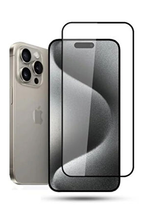Apple iPhone 16 Pro ile Uyumlu Şeffaf Ekranı Tam Kaplayan 5d Cam Kırılmaz Cam Ekran Koruyucu
