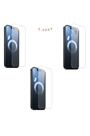 Apple iPhone 16 Pro Ile Uyumlu Ekran Koruyucu Şeffaf Temperli Kırılmaz Cam Ekran Koruyucu 3 Adet