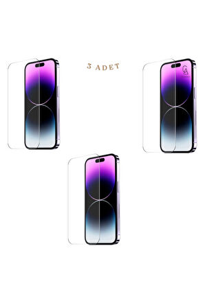 Apple iPhone 16 Pro Max Ile Uyumlu Ekran Koruyucu Şeffaf Temperli Kırılmaz Cam Ekran Koruyucu 3 Adet