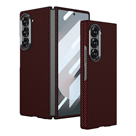 Samsung Galaxy Z Fold 6 Uyumlu Karbon Fiber Tasarım Ultra İnce Telefon Kılıfı Kapak