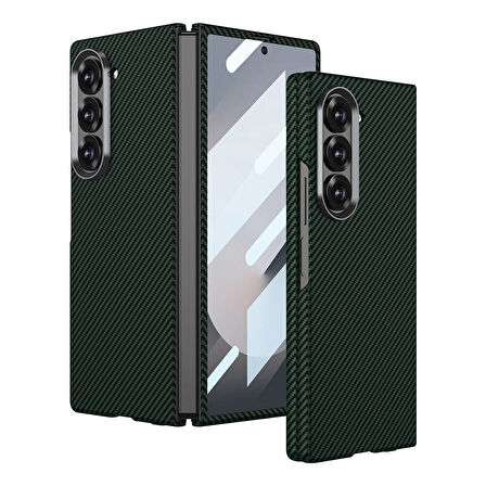 Samsung Galaxy Z Fold 6 Uyumlu Karbon Fiber Tasarım Ultra İnce Telefon Kılıfı Kapak