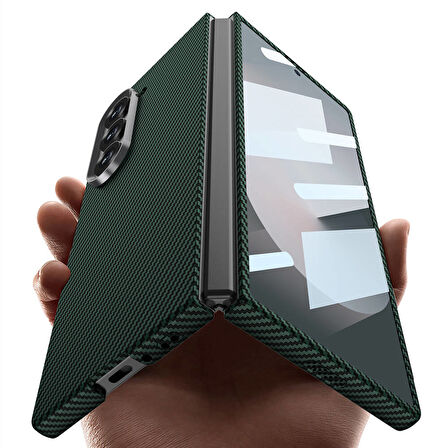 Samsung Galaxy Z Fold 6 Uyumlu Karbon Fiber Tasarım Ultra İnce Telefon Kılıfı Kapak