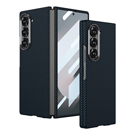 Samsung Galaxy Z Fold 6 Uyumlu Karbon Fiber Tasarım Ultra İnce Telefon Kılıfı Kapak