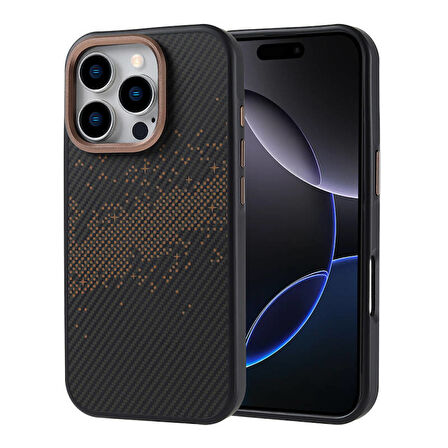 Apple iPhone 16 Pro Uyumlu Karbon Fiber Tasarım 2MM İnce Telefon Kılıfı Kapak