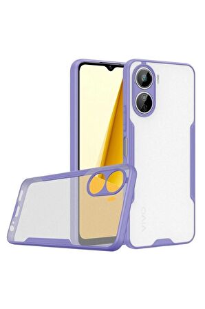 Vivo Y16 Ile Uyumlu Kılıf Pastel Renki Şeffaf Ultra Ince Hafif Telefon Kılıfı Kapak