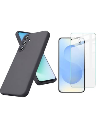 Samsung Galaxy A37 ile Uyumlu Kılıf Esnek Premium Telefon Kılıfı ve Temperli Cam Ekran Koruyucu