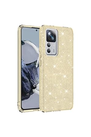 Xiaomi Mi 12t Pro Ile Uyumlu Luxury Simli Taşlı Parlak Silikon Tam Koruma Kadın Telefon Kılıfı Kapak