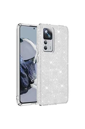 Xiaomi Mi 12t Pro Ile Uyumlu Luxury Simli Taşlı Parlak Silikon Tam Koruma Kadın Telefon Kılıfı Kapak