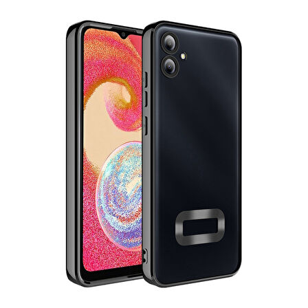 Samsung Galaxy A06 Uyumlu Kılıf Şeffaf Logo Gösteren Parlak Renkli Kenar Telefon Kılıfı Kapak