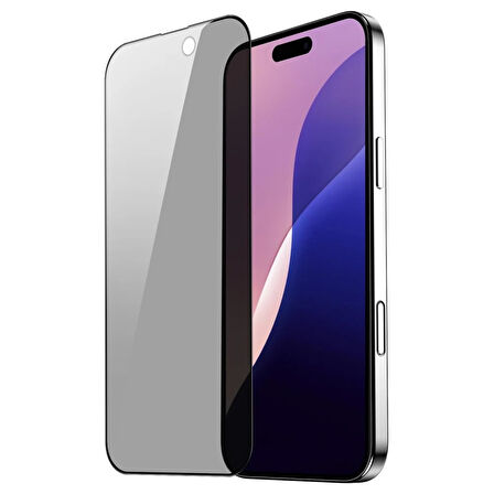 Apple iPhone 16 Pro Max Uyumlu Ekranı Tam Kaplayan Hayalet Privacy Güçlendirilmiş Cam Ekran Koruyucu