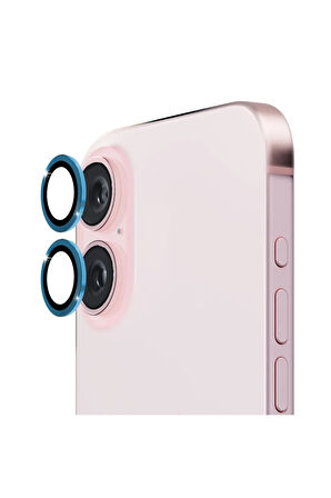 Apple iPhone 16 ile Uyumlu Safir Damla Tekli Kamera Lens Koruyucu