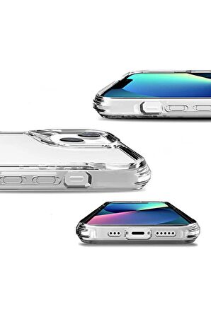 Apple iPhone 15 ile uyumlu Kılıf Airbag Köşeli Üçgen Kamera Tasarımlı Telefon Kılıfı Kapak