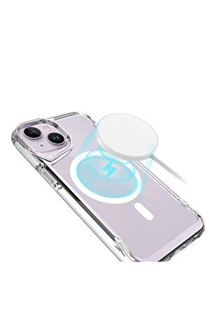 Apple iPhone 14 ile uyumlu Kılıf Airbag Köşeli Magsafe Wireless Şarj Özellikli Kılıf Kapak