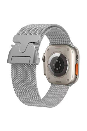 Apple Watch Ultra / Watch Ultra 2 49mm Uyumlu Aliminyum Alaşım Hasır Metal Akıllı Saat Kordonu