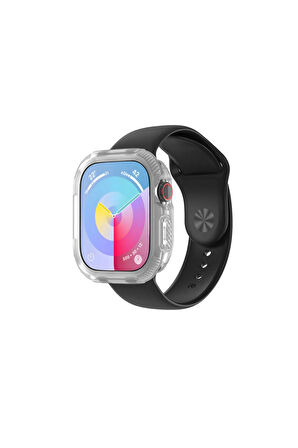 Apple Watch Series 10 46mm Uyumlu Eğimli Kenarlar Arka Kısım Dahil Silikon Kasa Koruyucu