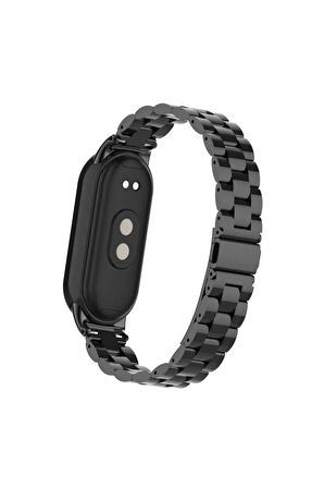 Xiaomi Mi Band 8 ile Uyumlu Bakla İşlemeli Metal Kordon