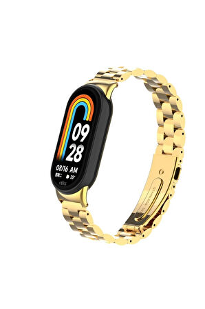 Xiaomi Mi Band 9 ile Uyumlu Bakla İşlemeli Metal Kordon